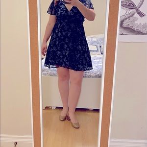 Floral print wrap dress